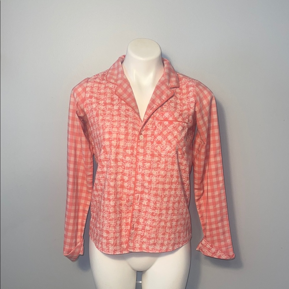 American Girl -girls button down pajama top, size large 14-16. Tenney’s Gingham